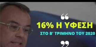 Χρ. Σταϊκούρας: «Στο 16% η ύφεση στο β’ τρίμηνο του 2020»