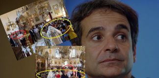 Επικίνδυνος ο Μητσοτάκης: Παρακολουθεί ατάραχος πιστούς να κοινωνούν από το ίδιο κουτάλι