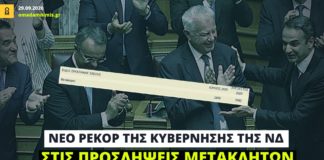 Νέο ρεκόρ στο πλήθος των μετακλητών πέτυχε η κυβέρνηση του Μητσοτάκη
