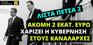 Λίστα Πέτσα 2: Κυριάκος κερνάει, οι καναλάρχες…πίνουν, ο κόσμος αγωνιά και απελπίζεται