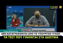 Το Υπουργείο Υγείας καταγράφει τα τεστ που γίνονται ιδιωτικά; Μπορεί ναι, μπορεί και όχι
